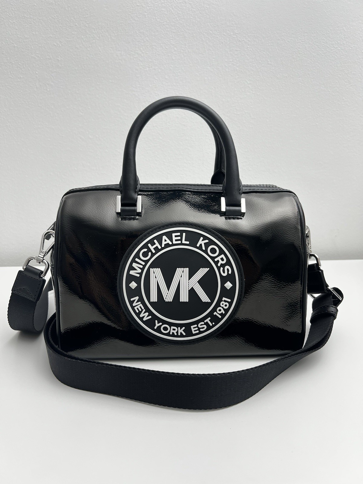 NWT Michael Kors Small Duffle Fulton Sport Satchel Black Crossbody