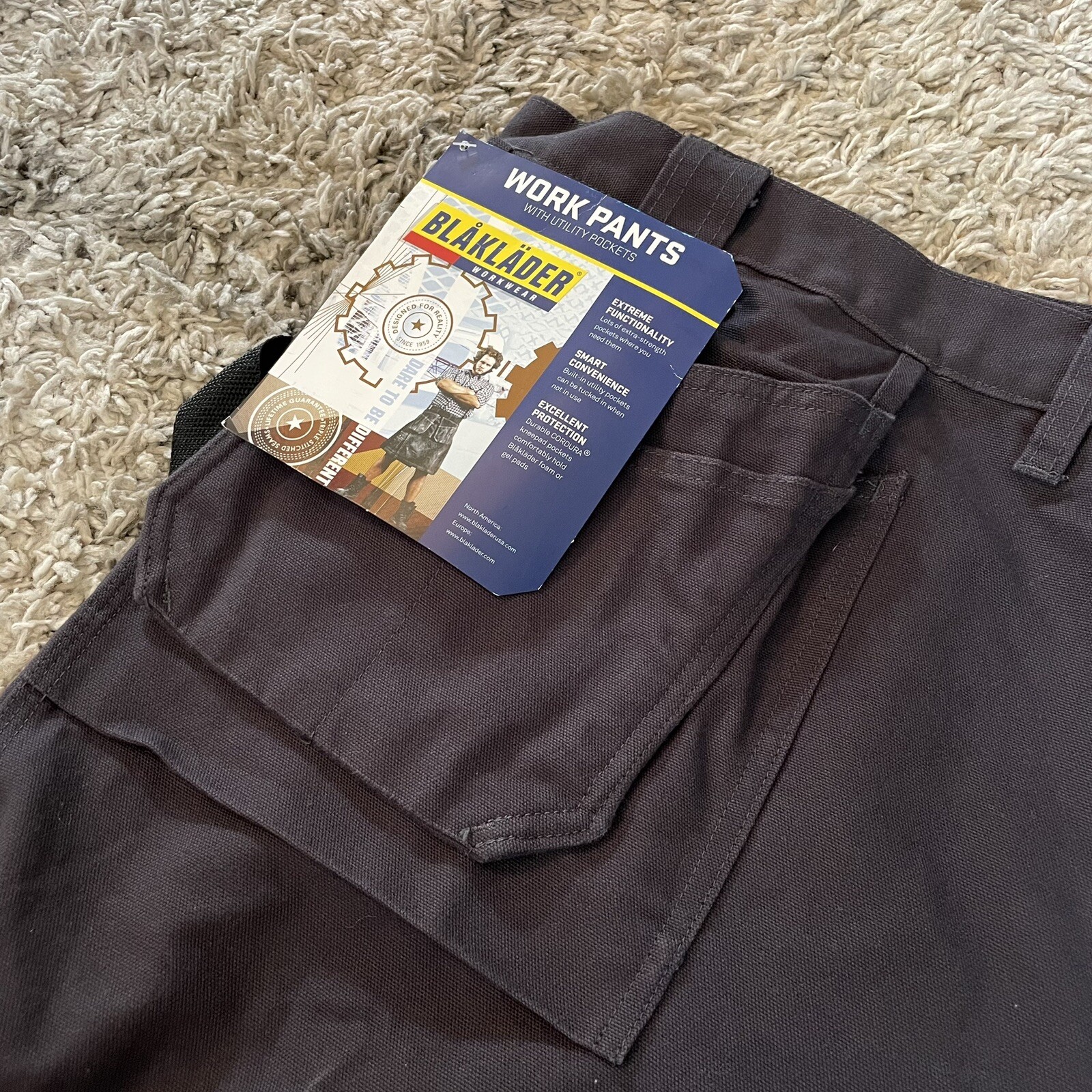 NWT Blaklader blue Reinforced Knee Bantam Work Pants Cordura Utility mens 50×30