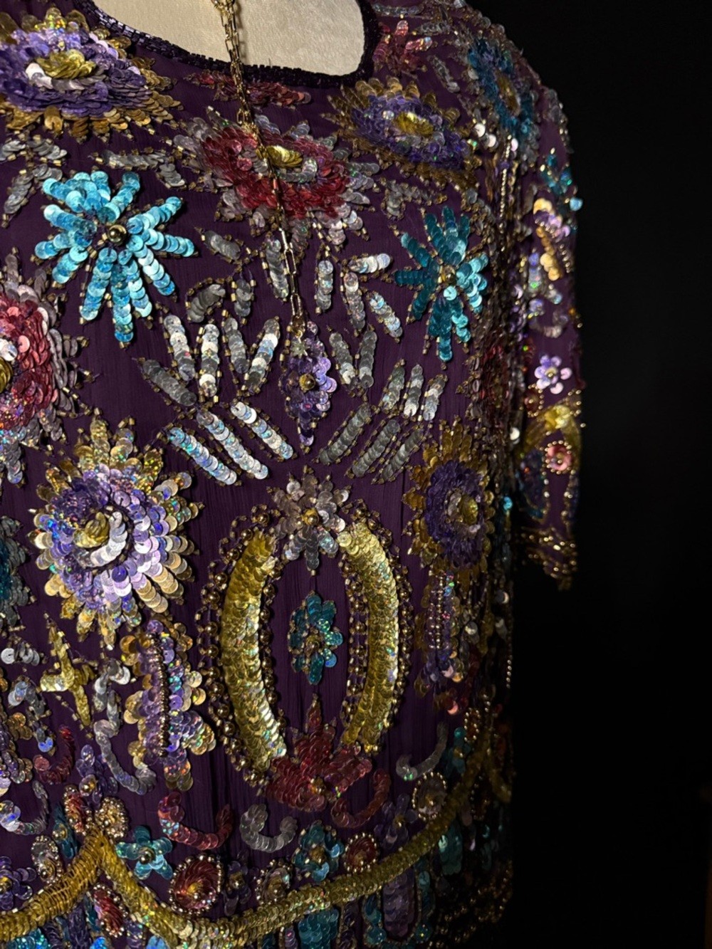 Silk Embellished Caftan Midi Dress Statement