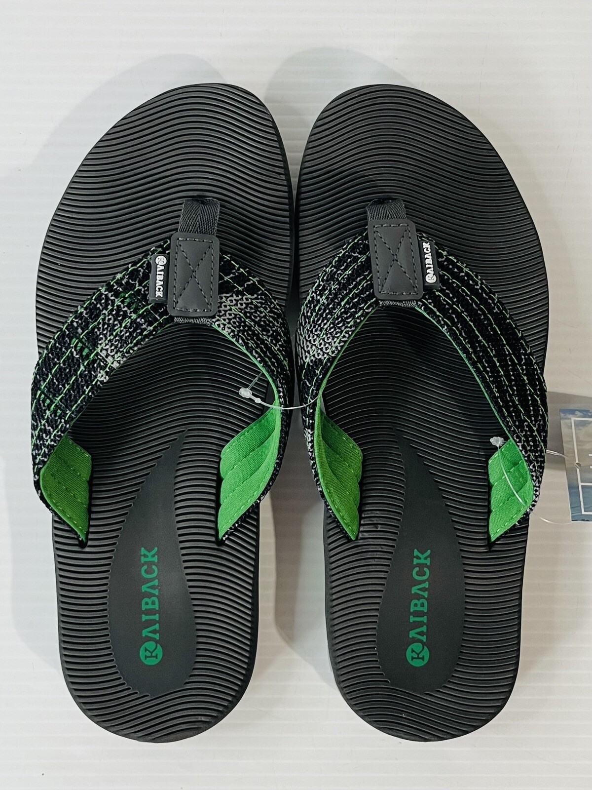 Kaiback Wave Sport Men’s Flip Flop Sandals with Tough Tread Size 8 Green NWT