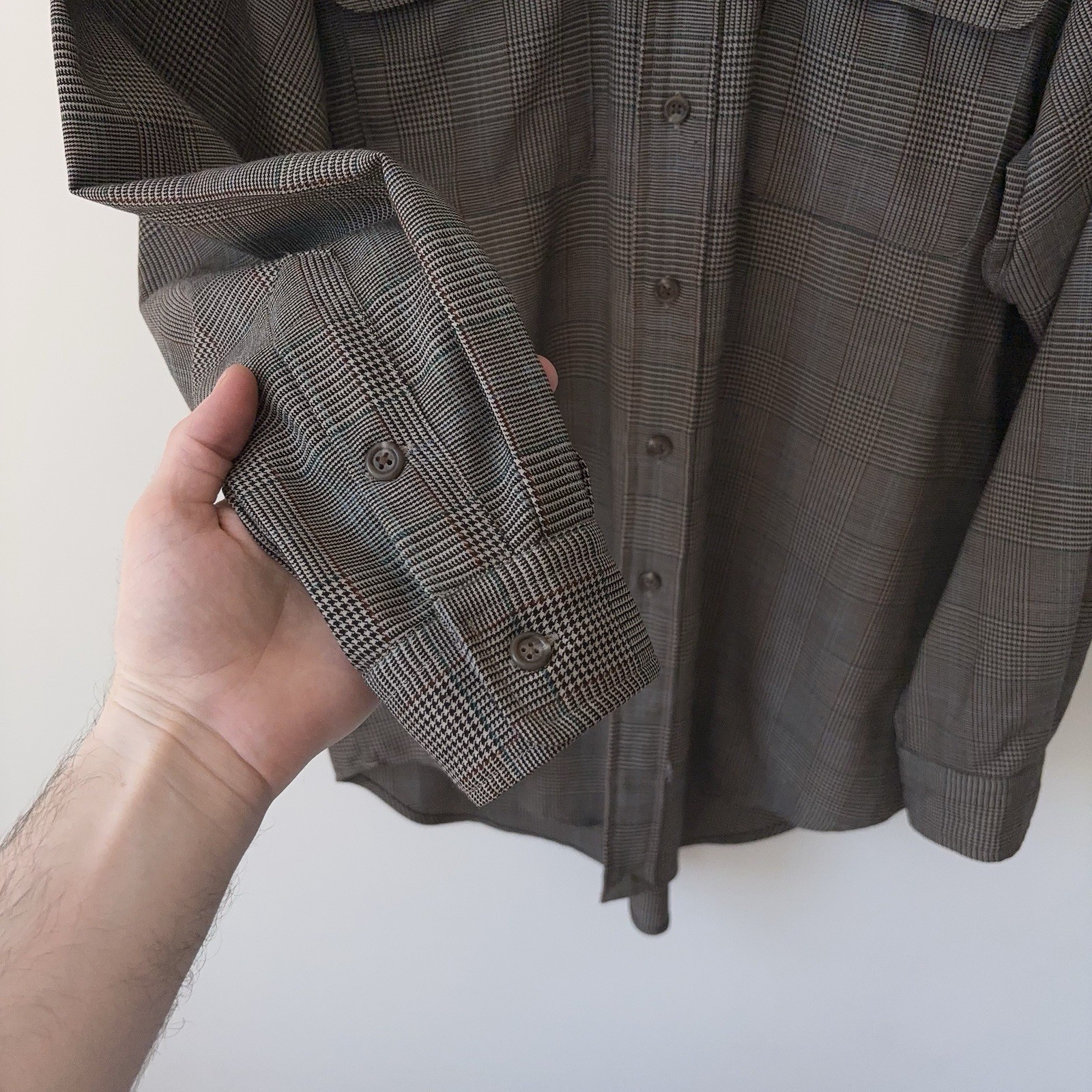 Vintage Polo Ralph Lauren 100% Wool Utility Shirt Men’s M Houndstooth MiUSA