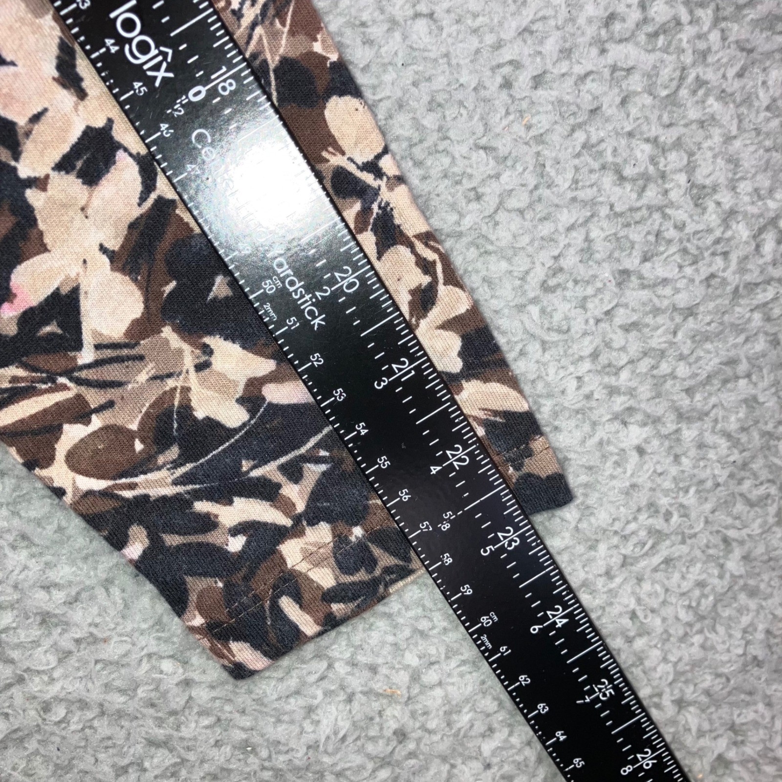Floral Cottagecore Top Small Brown Scoop Neck Cotton Earthy Neutral Classic L/S
