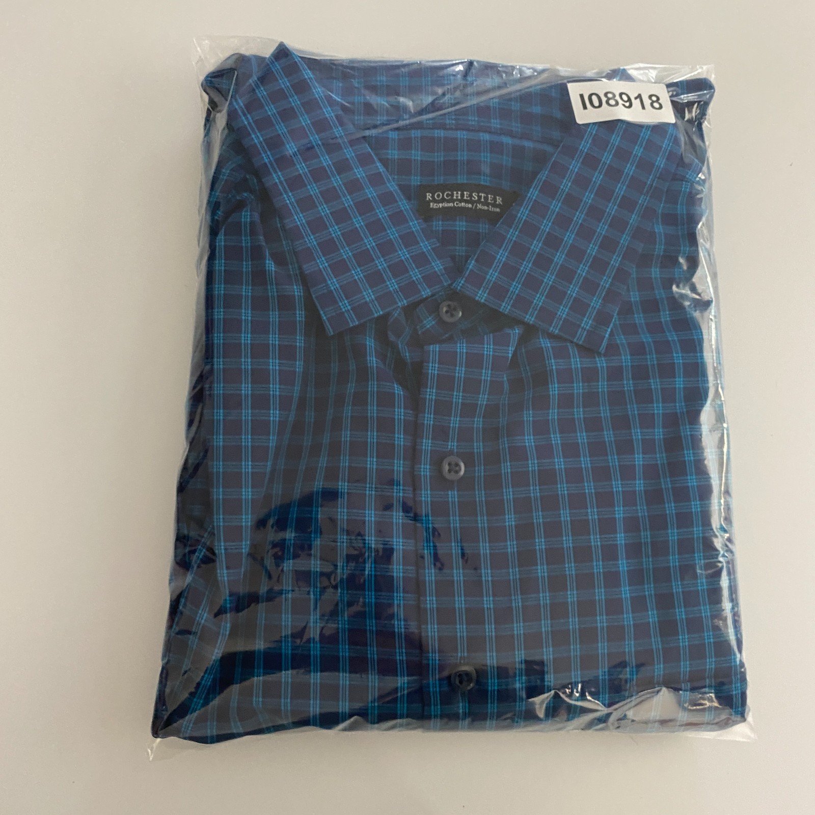 Rochester Egyptian Cotton Non-Iron Plaid Button Shirt Mens 19 36/37 Tall