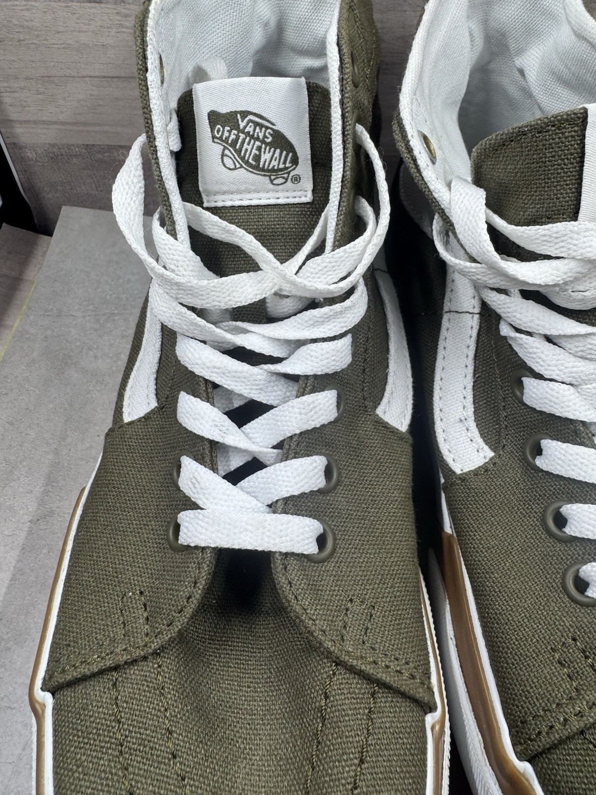 Vans SK8 Hi Tapered Stackform Canvas Dark Olive Green Men 8 Women 9.5 Mint Cond