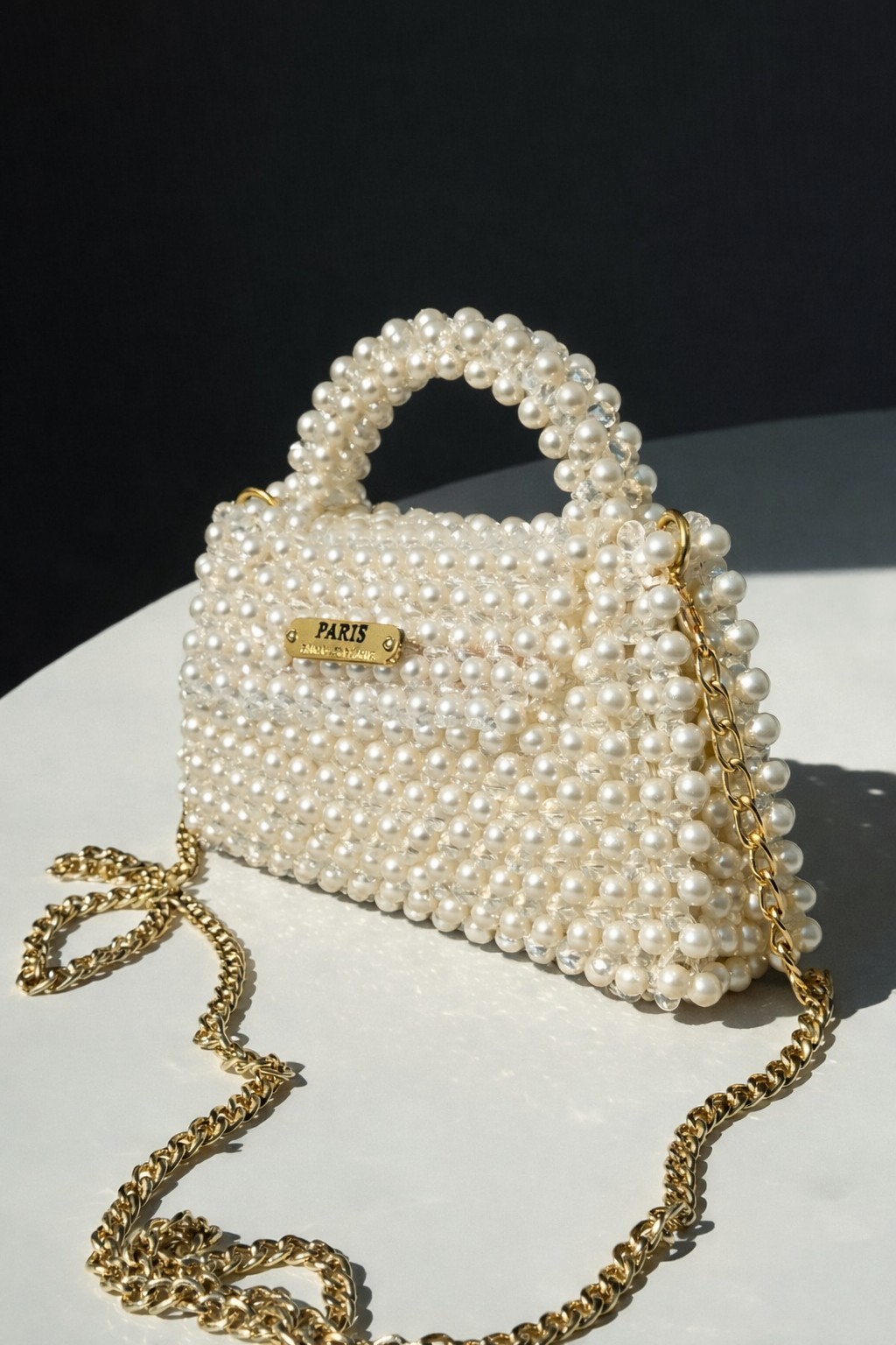 Pearl Beaded Crossbody Bag Handmade Paris Aesthetic Bridal Wedding Anniversary