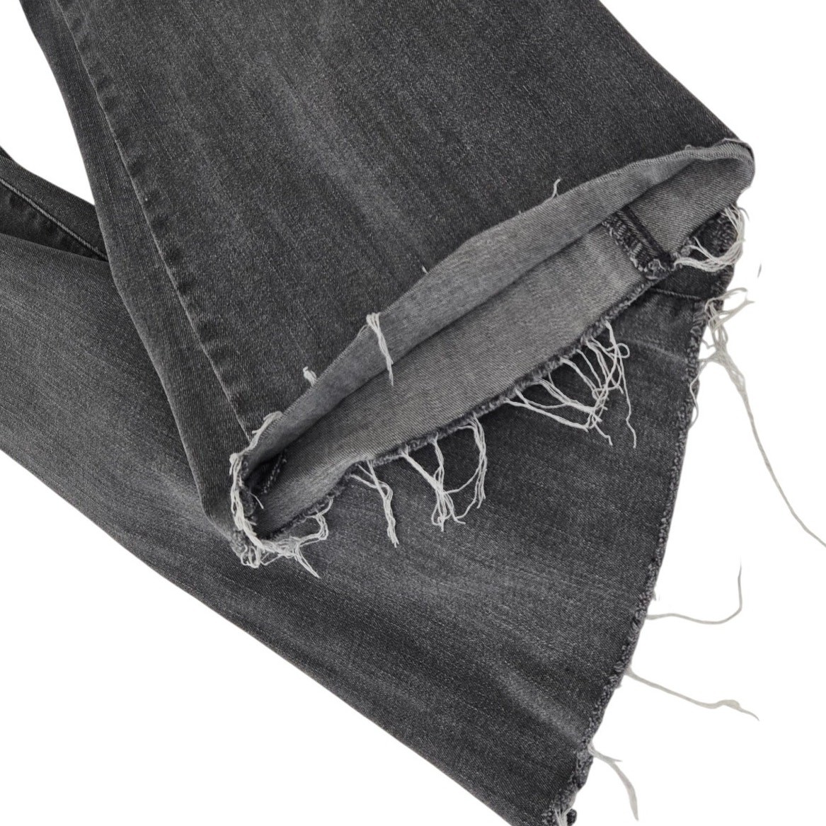 Universal Thread Charcoal Gray Flare Boho Jeans Raw Hem Zip Fly Size 28 Long