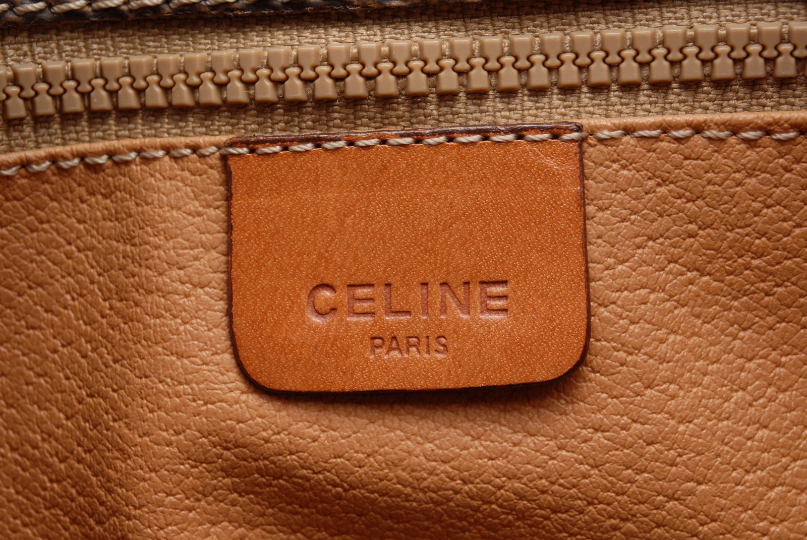 Celine Macadam PVC Leather Shoulder Bag Brown Crossbody Vintage Italy