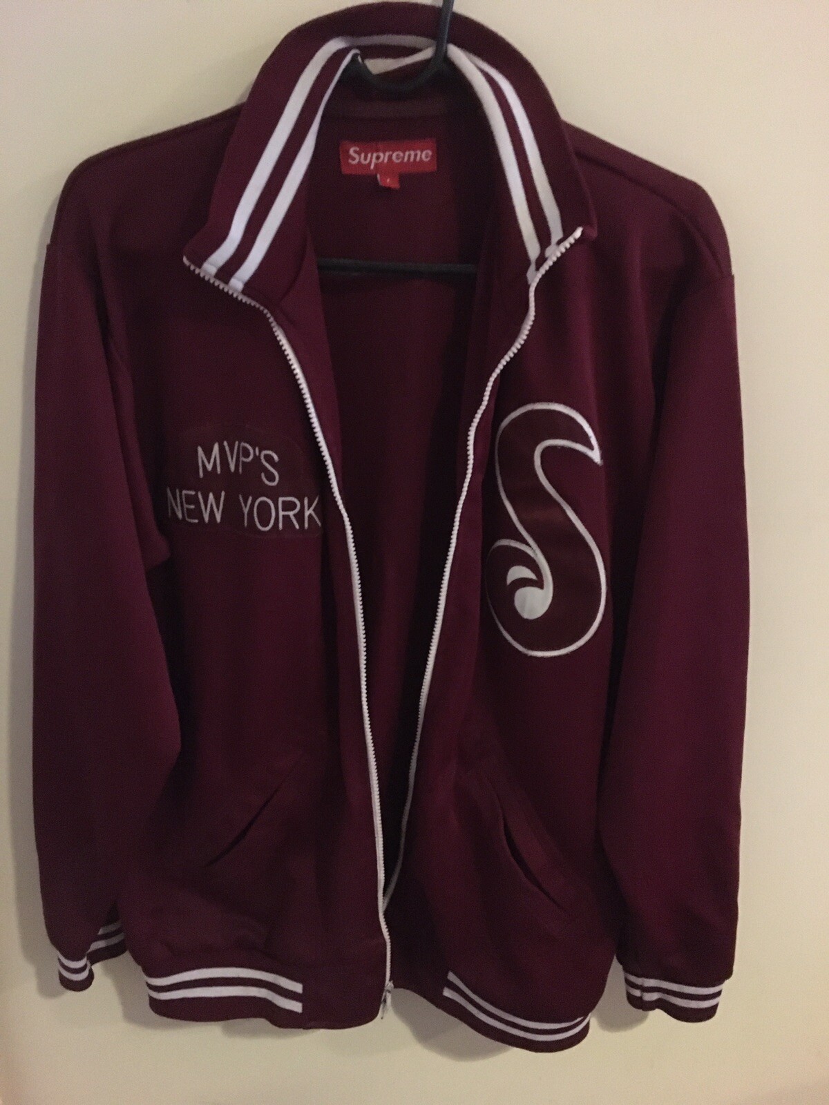 Supreme Vintage MVP’s New York Jacket Burgundy Size L Large Preowned