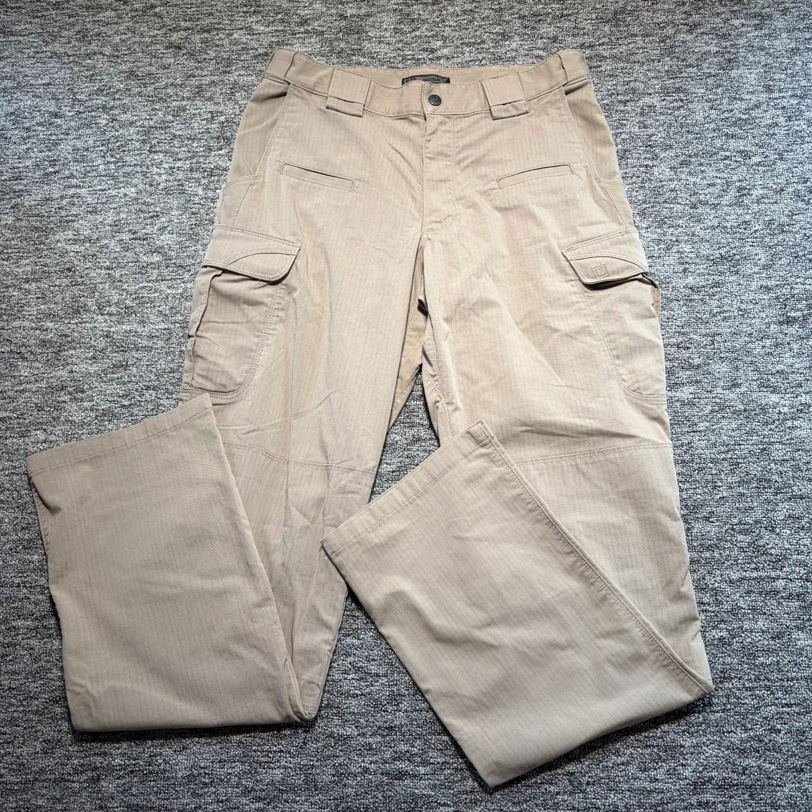 5.11 Tactical Cargo Trousers Mens W32 L36 Beige Ripstop Straight Outdoor Utility