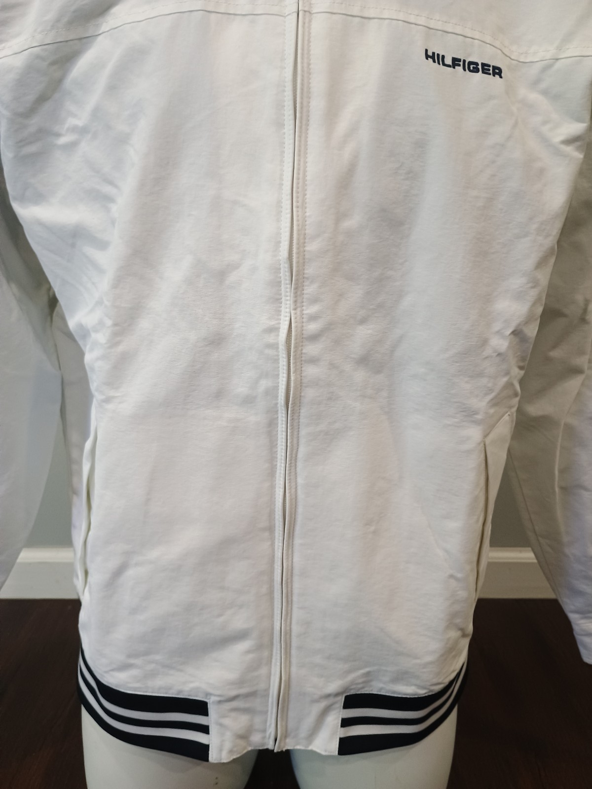 Tommy Hilfiger SZ XXL Men’s Full-Zip White Windbreaker Jacket Regatta with Hood