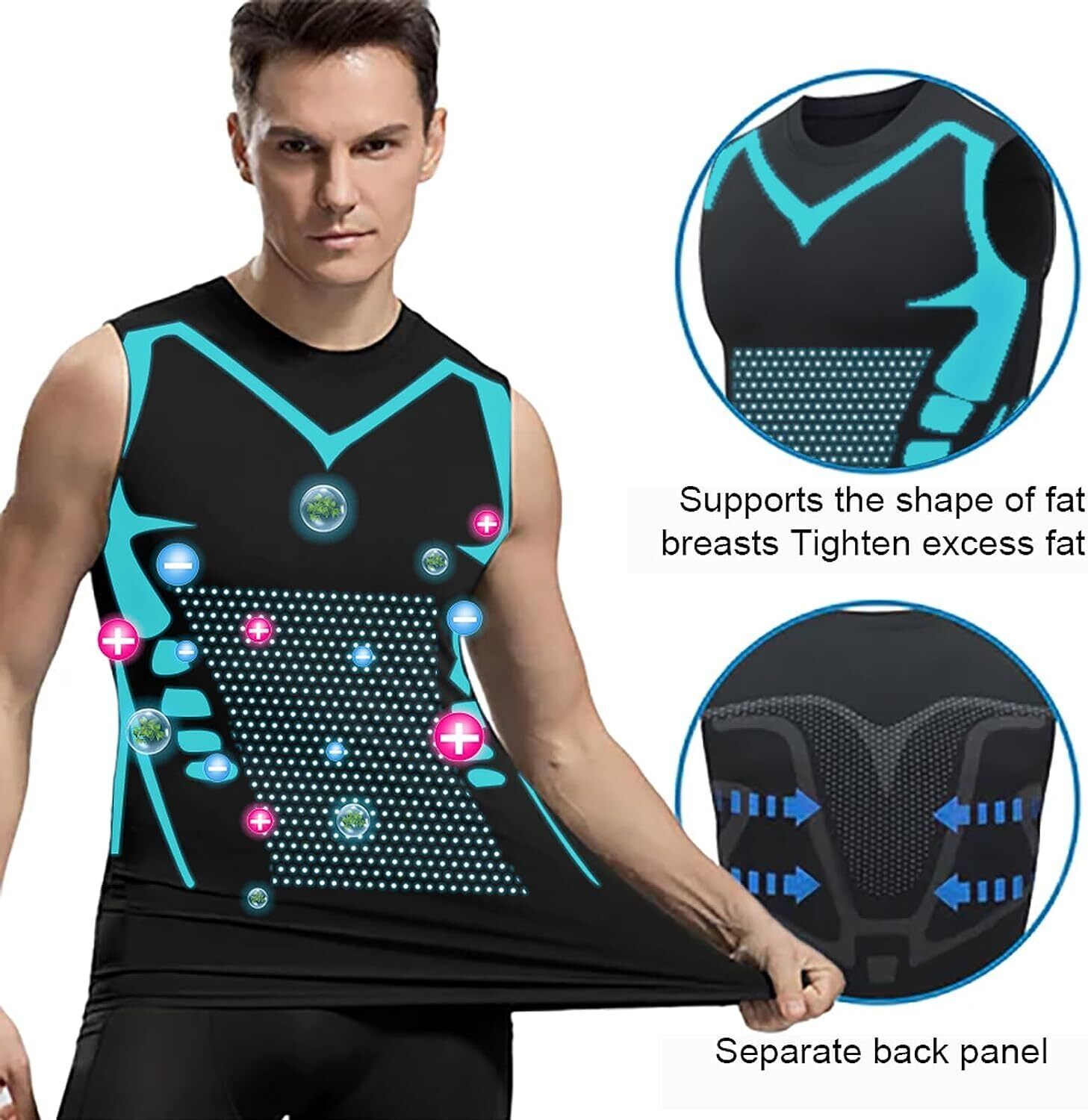 2024 New Version Ionic Shaping Vest, Comfortable and Breathable Ice-Silk Fabric