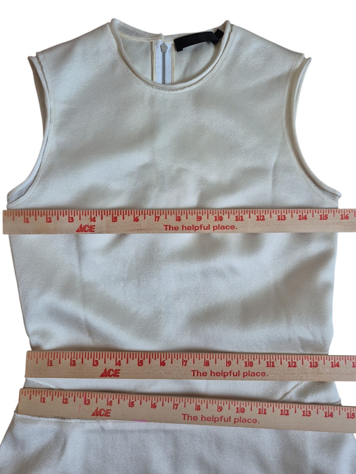 Vintage Calvin Klein Collection Dress Runway Ivory Size 0 / 36 Made In Italy