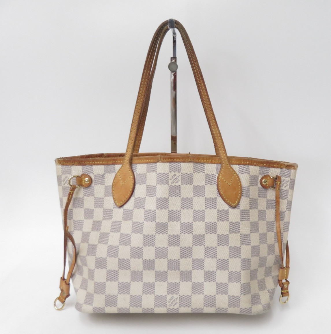 Authentic Louis Vuitton Damier Azur Neverfull PM Tote Bag Handbag F#51248