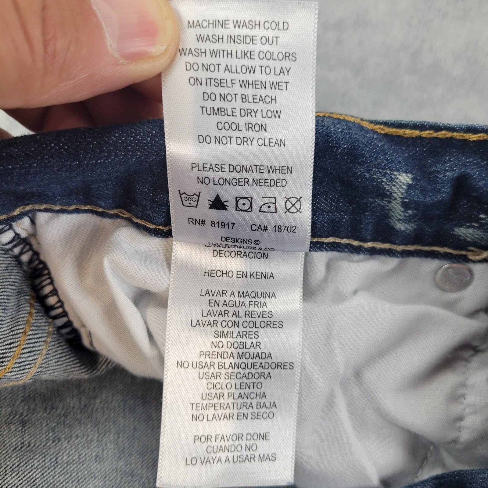 Levi Strauss Levi’s 505 Jeans Blue Denim Boys 18 Reg 29×29