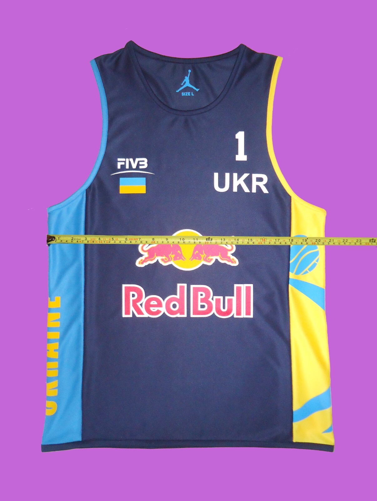 Beach Volleyball Jersey UKRAINE #1 Navy Size S, M, L, XL, 2XL New