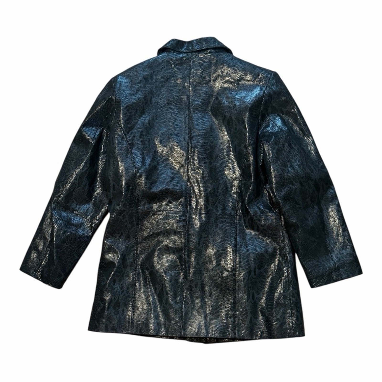 Vintage Black 🐍 snake skin leather suede Jacket. Dennis basso size small.