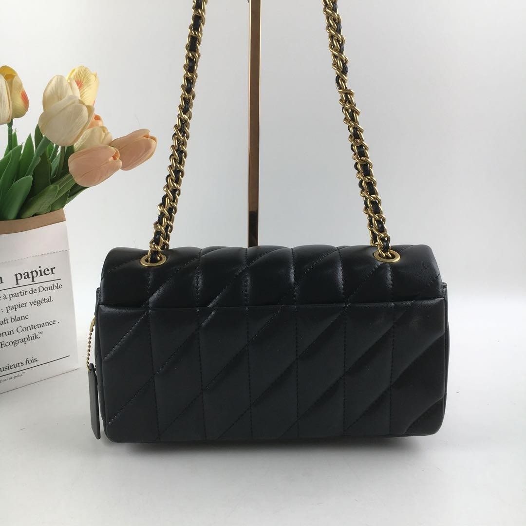 COACH CP150 Tabby 26 Quilted Shoulder Bag Leather Black Silver NEW Outlet