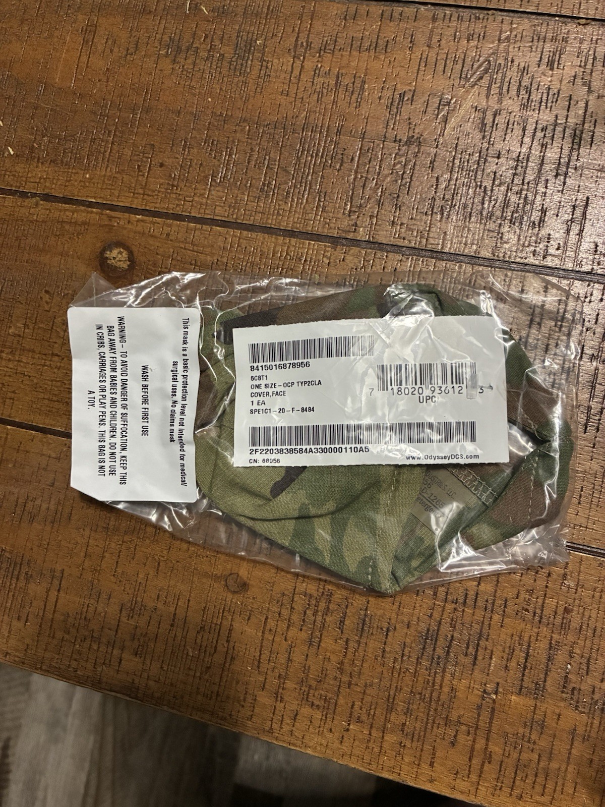(Qty: 68) Odyssey DCS OCP camouflage face masks (washable/re-useable)