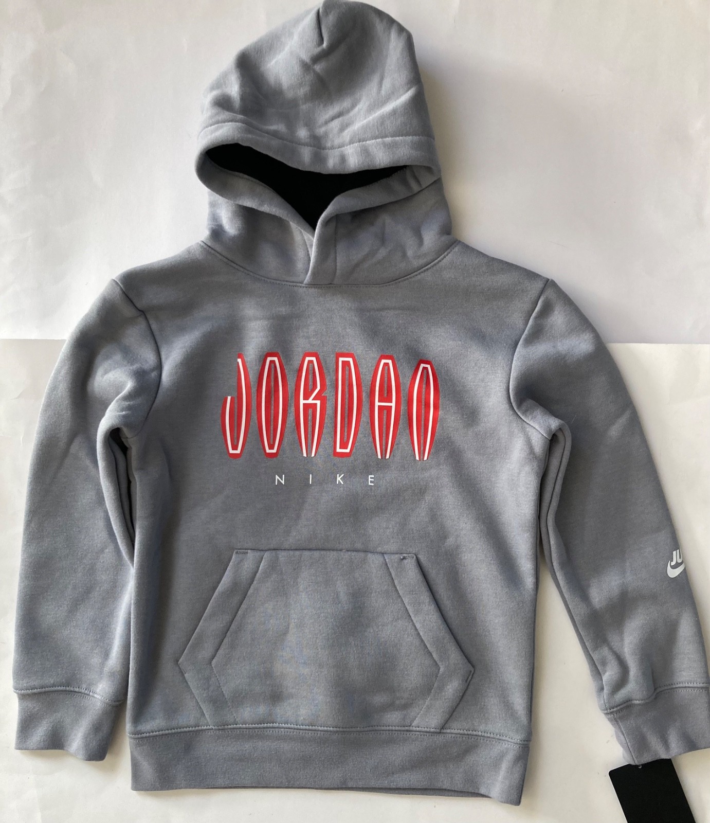 Air Jordan Boys Fleece Hoodie Pullover Jumpmen logo size 4 5 6 7 Gray Navy Black