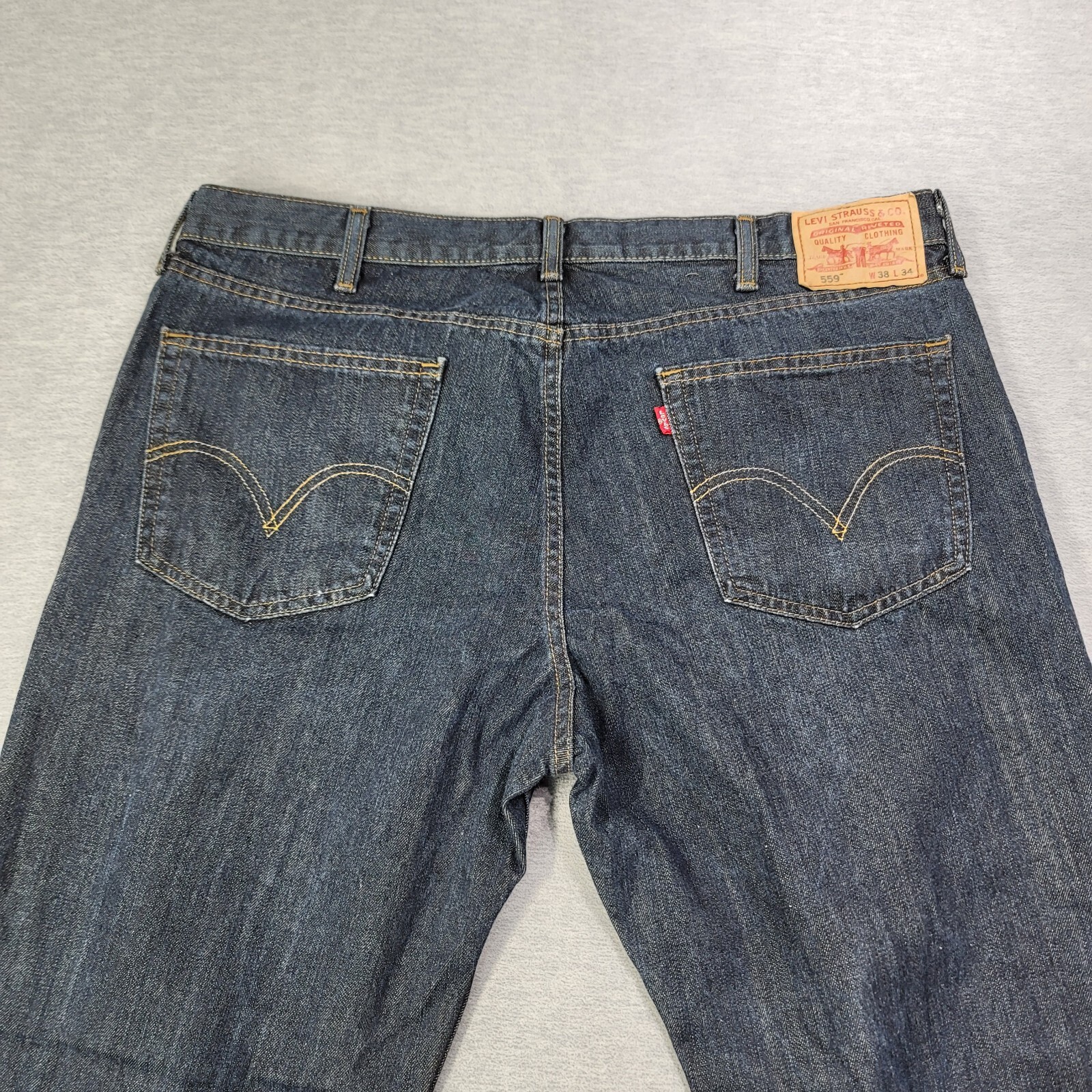 Levis 559 Jeans Mens 38×34 Blue Relaxed Straight Leg Denim Vintage Casual