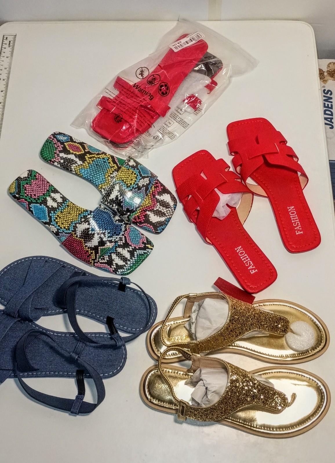 Oran Sandals 5 Pair Lot Womens Sizes 40/41 Sandal Sizes 9/10 New Summer Sandals