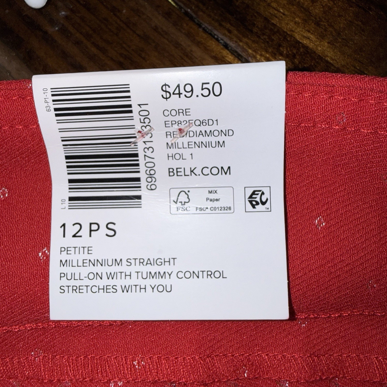 Kim Rogers Millenium Straight Women’s Size 12PS Red Pants New NWT