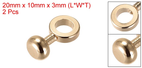 2Pcs Zipper Insert Buckle Purse Bag Chain Strap Connective Clip Buckles, Gold