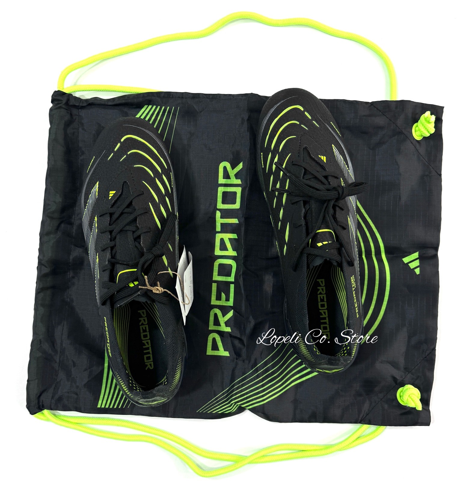 Adidas Predator Elite FG Electric Stealth Black Cleats JI1085 Mens 6.5 – 11.5