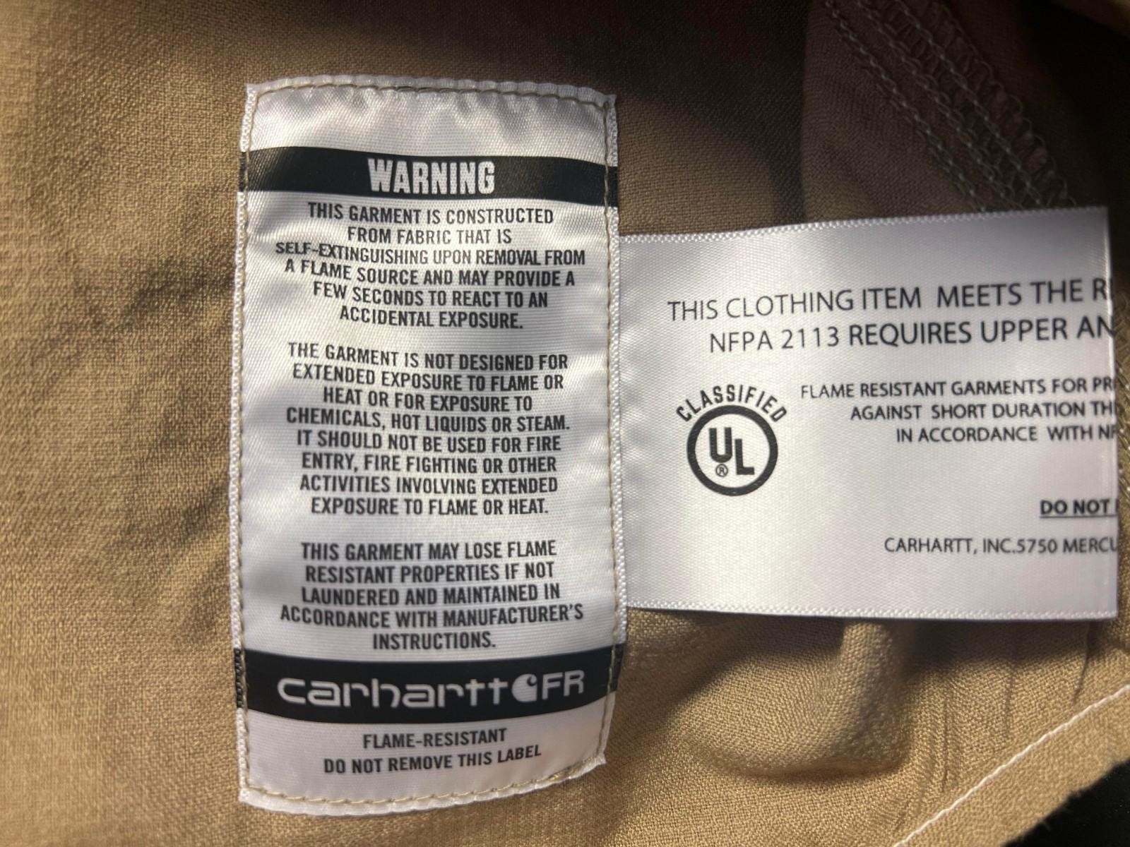 Carhartt FR Men’s Dark Khaki Shirt Flame Resistant Long Sleeve Lightweight (S04)