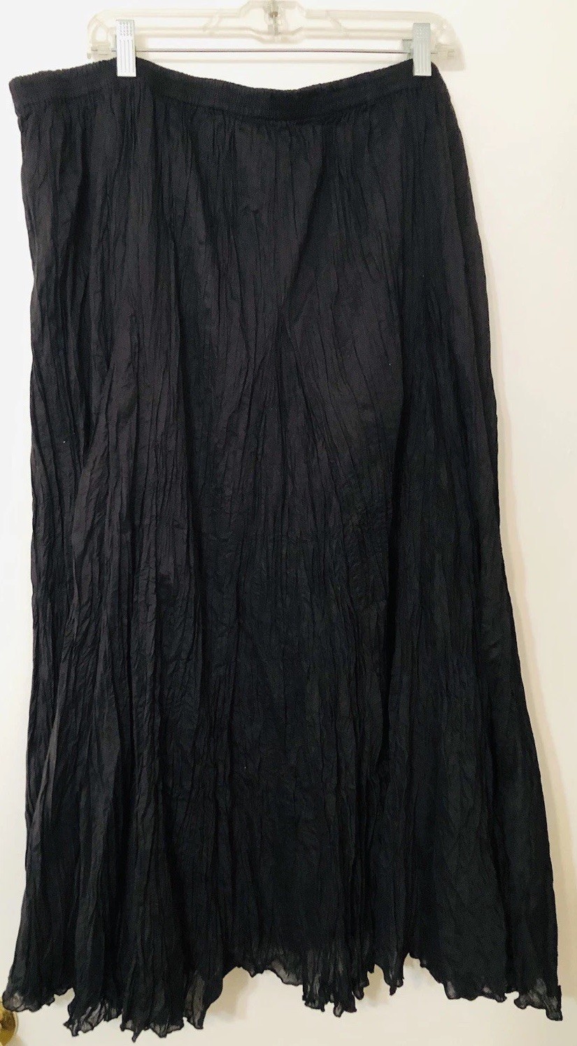 Jessica London Flowing Crinkled Maxi Skirt Plus 30W Whimsical Gothic Pheasant