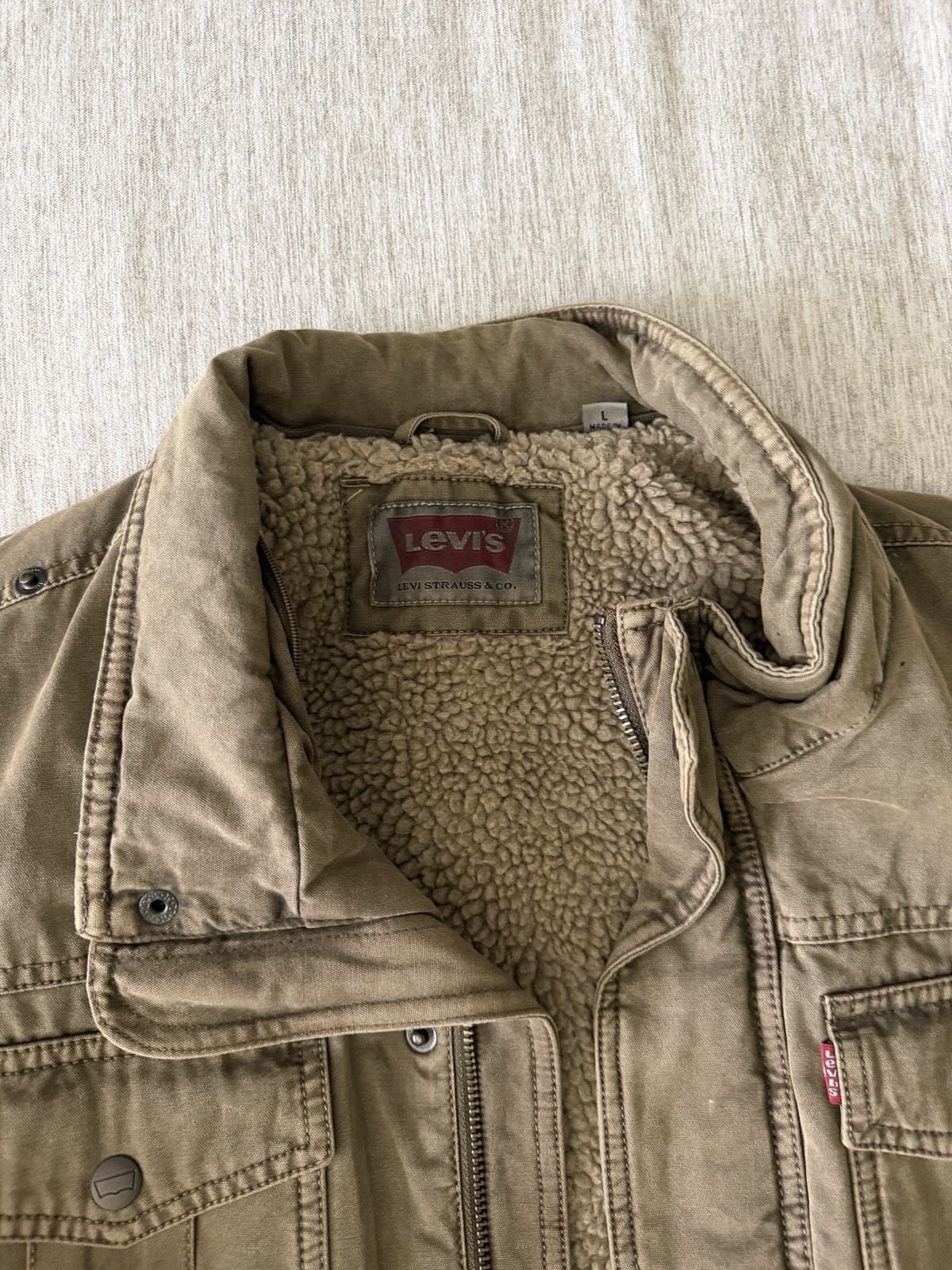 Levi’s Military Sherpa-Lined Field Jacket – Men’s Large Model LM7RC394