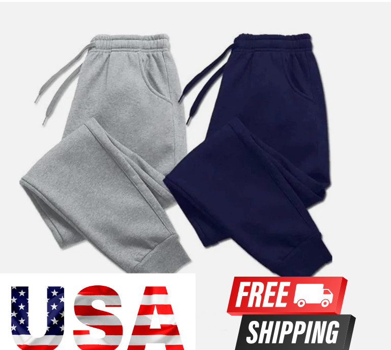 Men’s Casual Pants Autumn Winter Fleece Sweatpants Men Running Jogger Sports