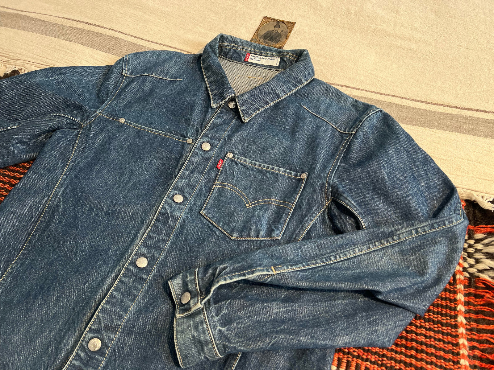 Levi’s Engineered Twisted Jacket M Trucker 41″ Denim Rare LVC-ish Y2K Made 2000