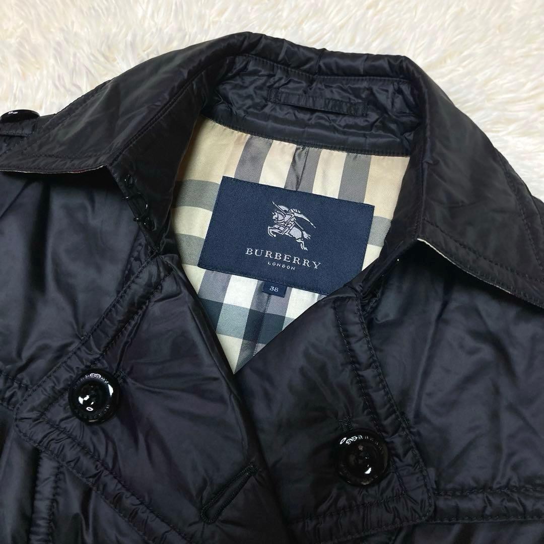 Burberry London lined Nova check nylon padded long trench coat