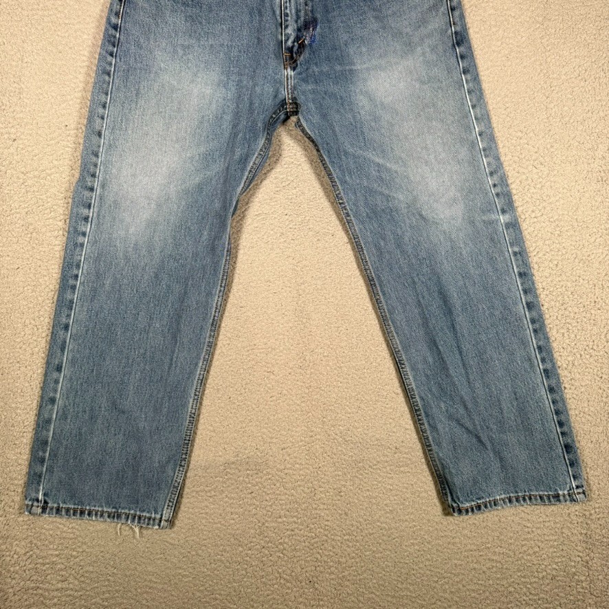 Levis Jeans Mens 38×27 Blue 505 Straight Fit Denim Casual Logo Preppy 5 Pocket
