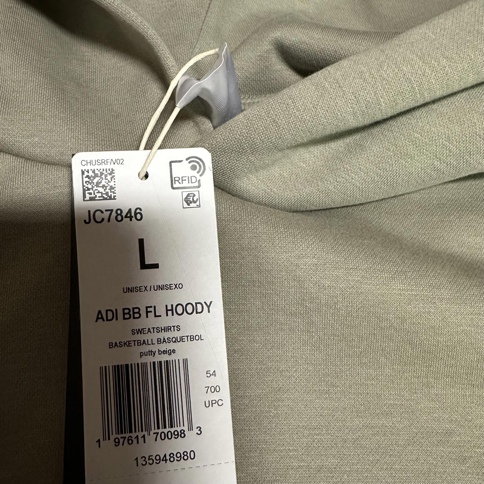 Adidas Basketball Fleece Hoodie Gender Neutral JC7846 Large