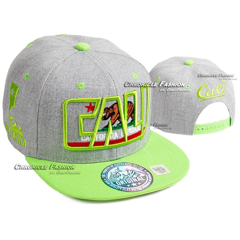 Baseball Cap California Republic Cali Bear Snapback Adjustable Hat Flat Bill Men