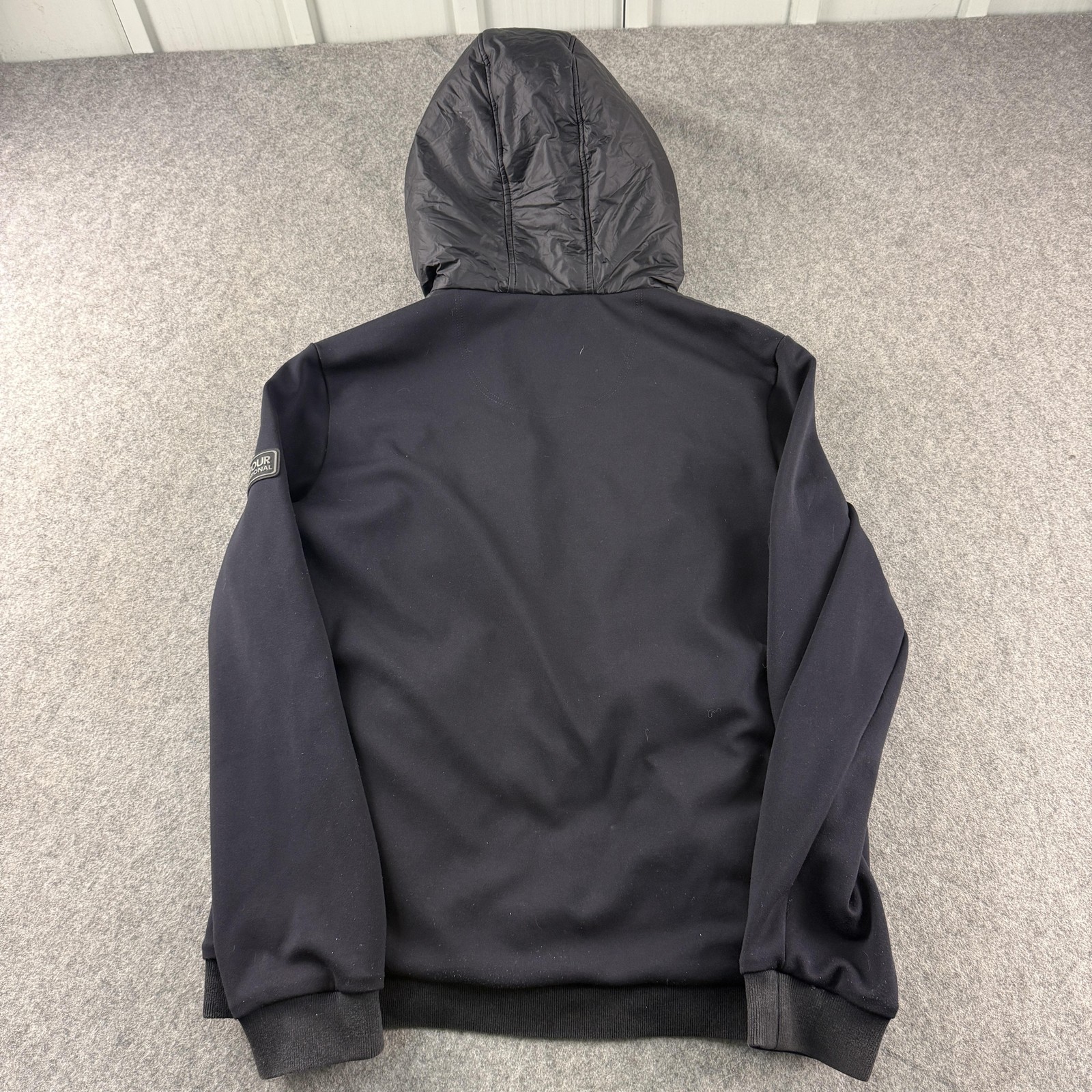 Barbour International Hoodie Mens Medium Black Baffle Full Zip MQS0005BK31