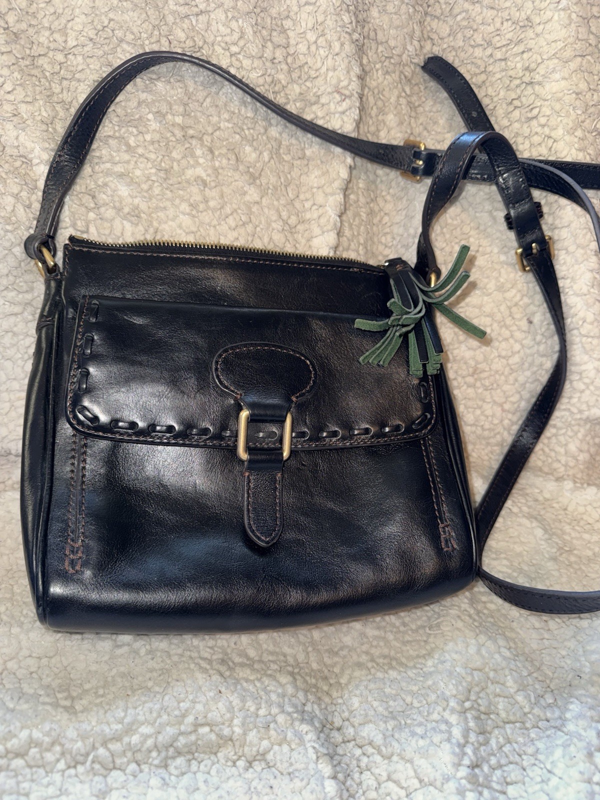 Dooney & Bourke Florentine Pocket Crossbody Black w/Tassel, New w/Tags