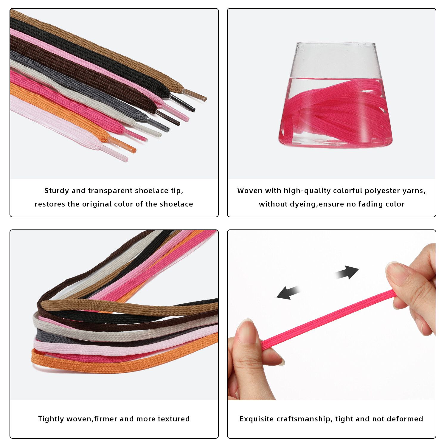 2pair Double Layers Flat Shoelaces Hot Pink for Sneakers 24 36 45 54 60 63 Inch
