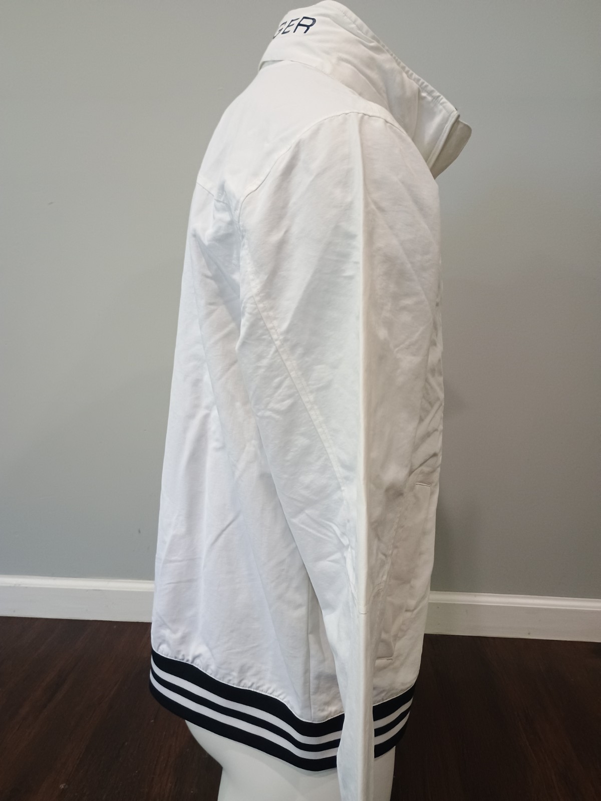 Tommy Hilfiger SZ XXL Men’s Full-Zip White Windbreaker Jacket Regatta with Hood