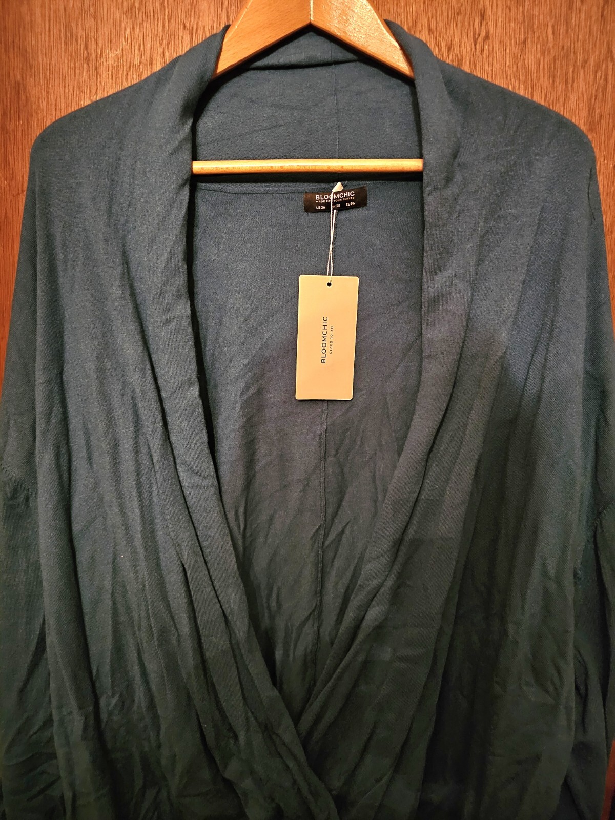 ***NEW WITH TAGS*** Bloomchic Turquoise Faux Wrap Sweater 4X 26W