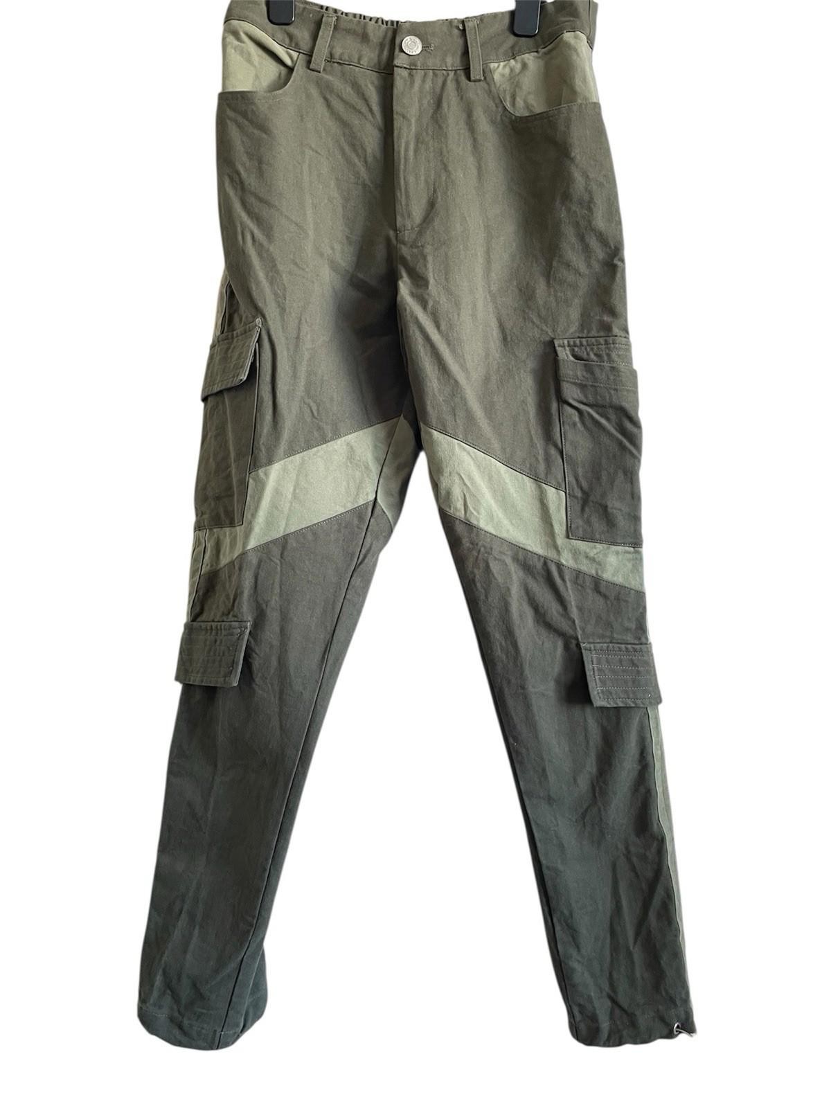The Couture Club Panelled Cargo Pants Trousers – Khaki/Olive Green S