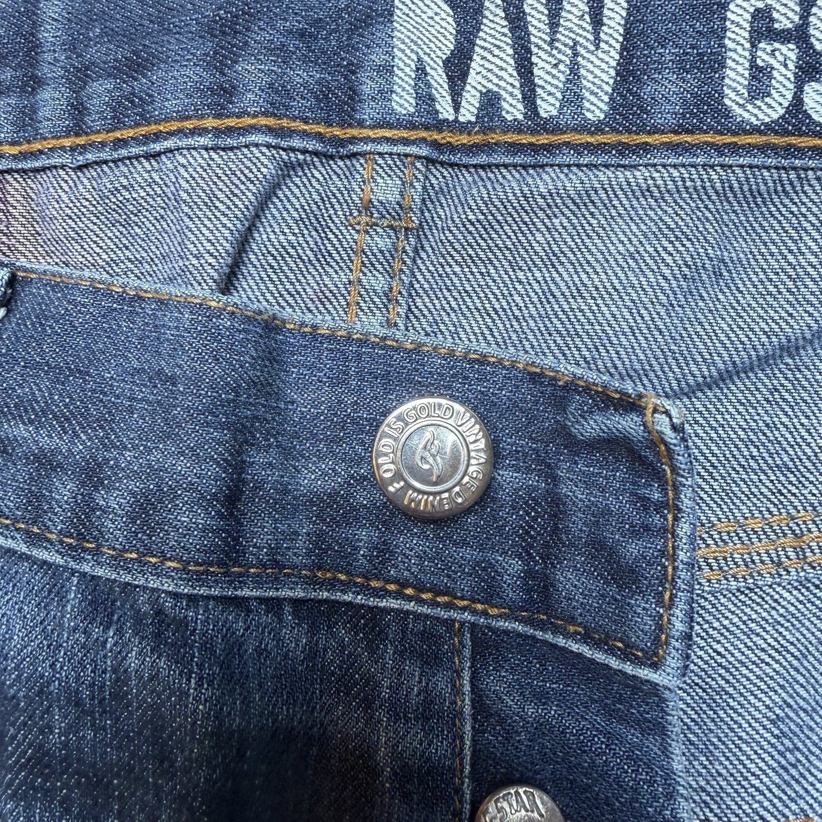 G-Star RAW Jeans Men 31×32 Blue Straight Leg Dark Wash Denim Distress Button Fly