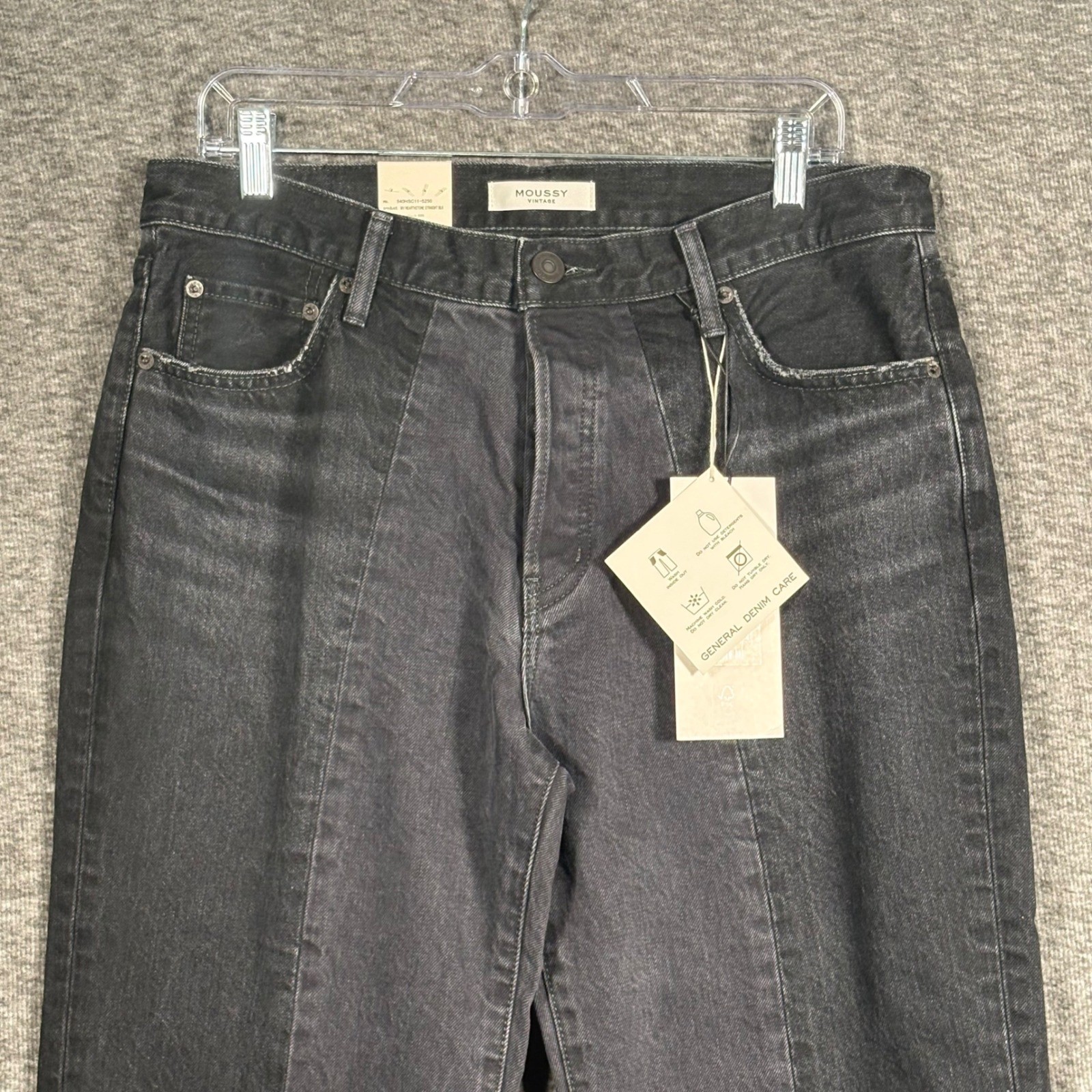Moussy Vintage MV Hearthstone Straight Black Two Tone Jeans 540HSC11-5250 Sz 29
