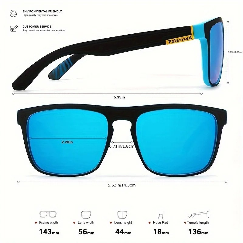 Polarized UV400 Men Sunglasses Wraparound Sports Driving Fishing Cycling Eyewear