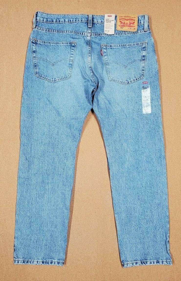 NEW LEVIS MENS 502 REGULAR TAPER DENIM STRETCH BLUE JEANS 295070249 MANY SIZES
