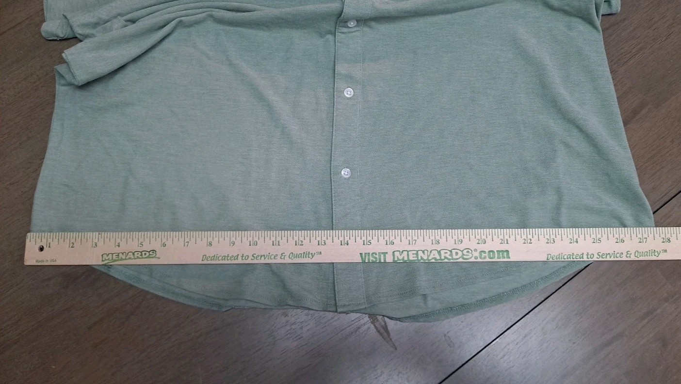 NWT Mens GEORGE Knit Button Down Collared Shirt Size 2XL 50-52 Faded Spruce
