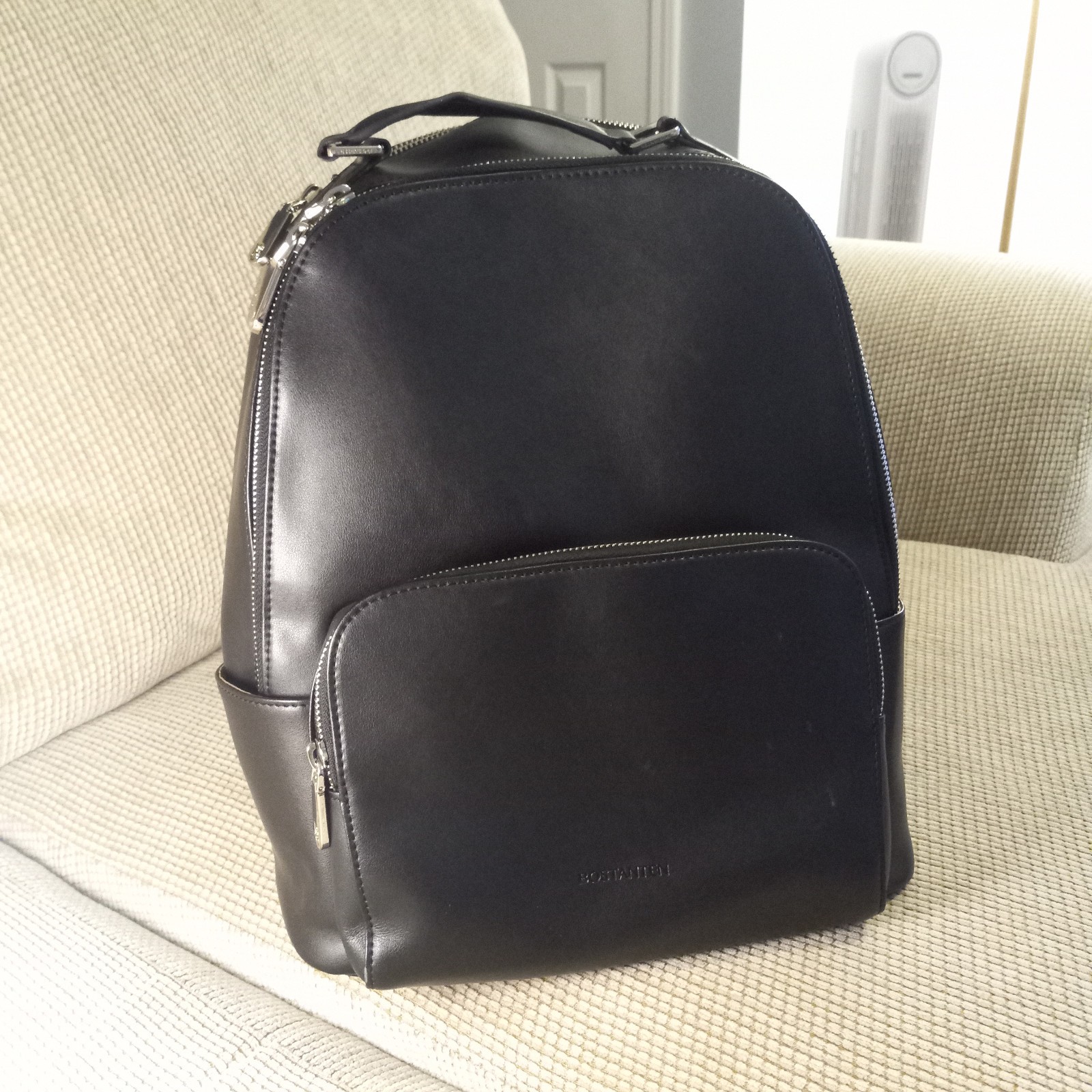 BOSTANTEN Genuine Leather 15.6 inch Laptop Backpack Travel College Shoulder Bag