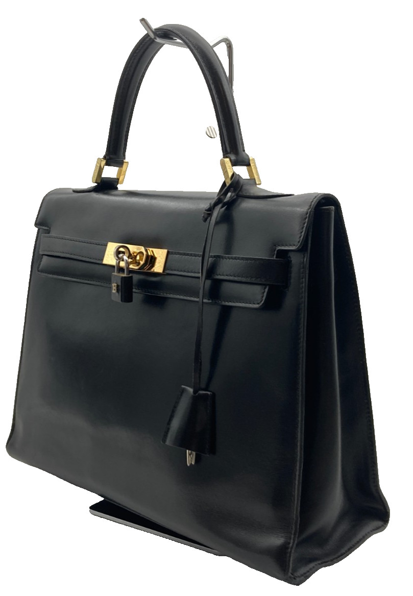 Bally Hand Top handle Bag Classic Black Leather 32cm Authentic